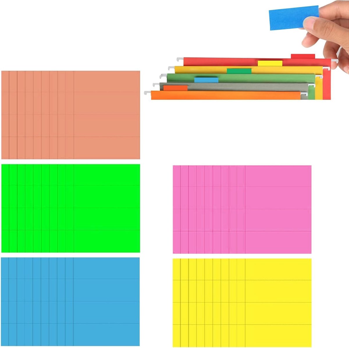 500 self-adhesive labels, repositionable, for office and school, self-adhesive, multi-coloured, for organising - ShopVlot