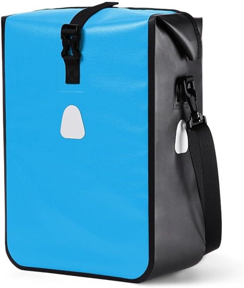 Fietsbagagedrager Tas - Fietstas Zijtas - Fietsen Opbergen - Waterdicht PVC Materiaal - 15L - Blauw