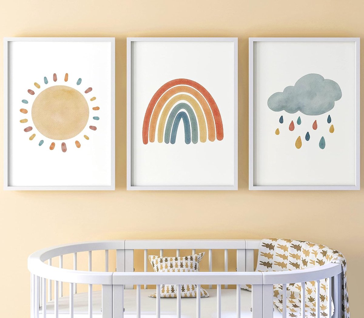 Wanddecoratie Prints Set van 3 - Boho Stijl - Neutrale Kleuren - Perfect voor Kinderkamer - ShopVlot