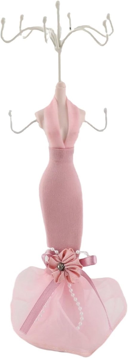 Elegante displaystandaard voor mode-sieraden in modeljurkvorm, perfecte houder voor schoenen en oorbellen