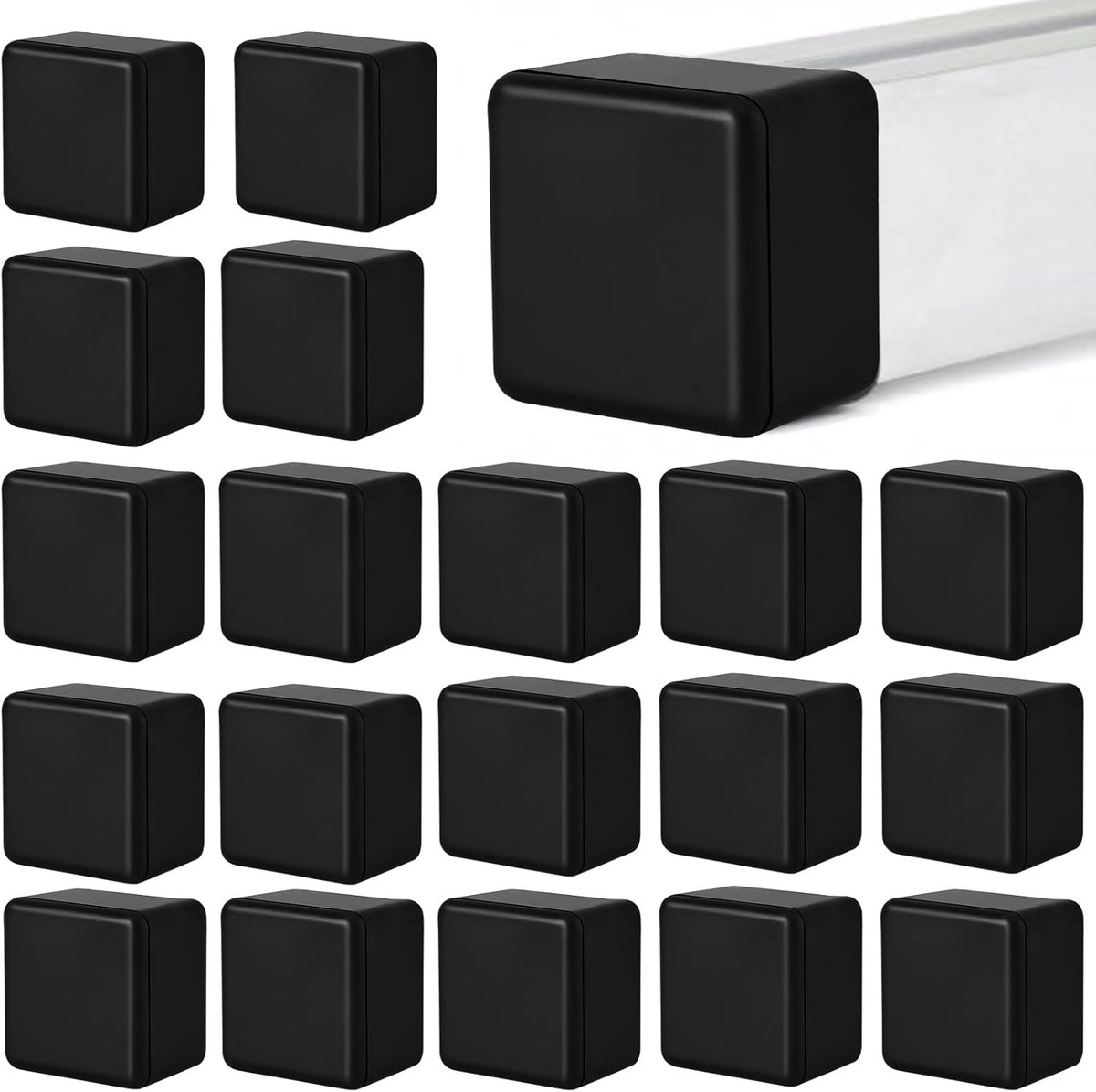 Eindkapjes voor zonnepanelen 40 x 40 - Kunststof vierkante buisinzetten - Voor een nette afwerking - ShopVlot