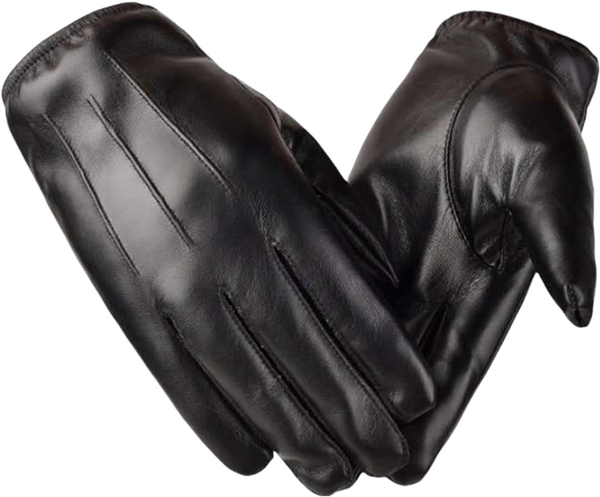 Leren Handschoenen Maat One Size - Zwart Kunstleer - Touchscreen Winterhandschoenen - Ideaal voor Buitensport - ShopVlot