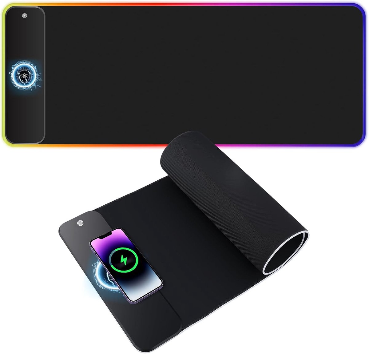 Grote Muismat 800 x 300mm - RGB Gaming Muismat - Draadloze Oplader - Voor Gamer en Computer - ShopVlot