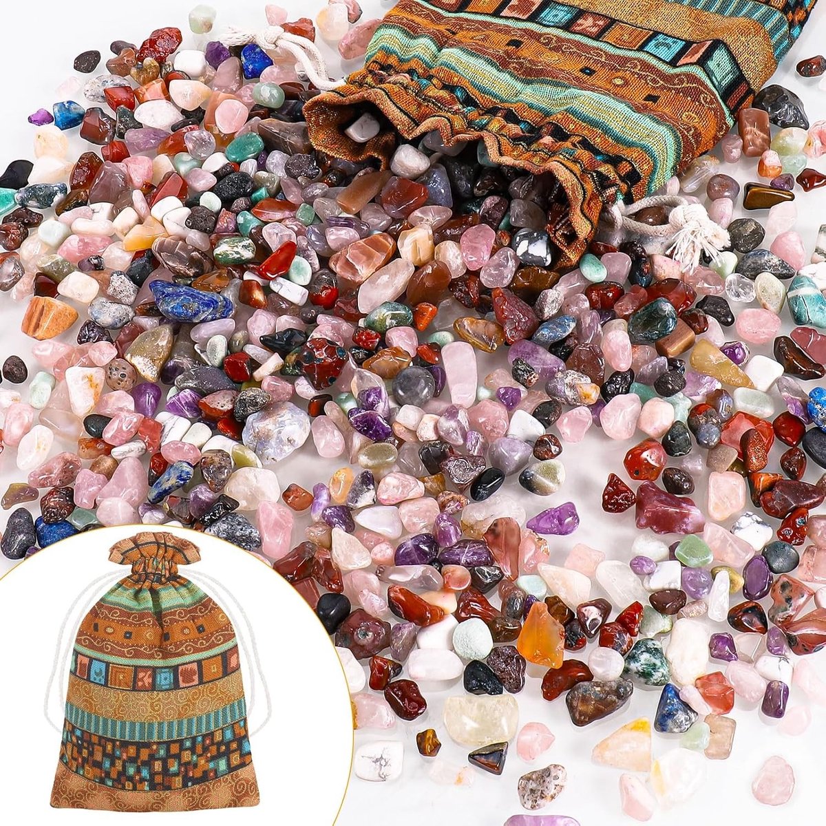 Kleurvolle Aquarium Grind en Decoratieve Steentjes voor Plantenpotten en Aquariums, 600g