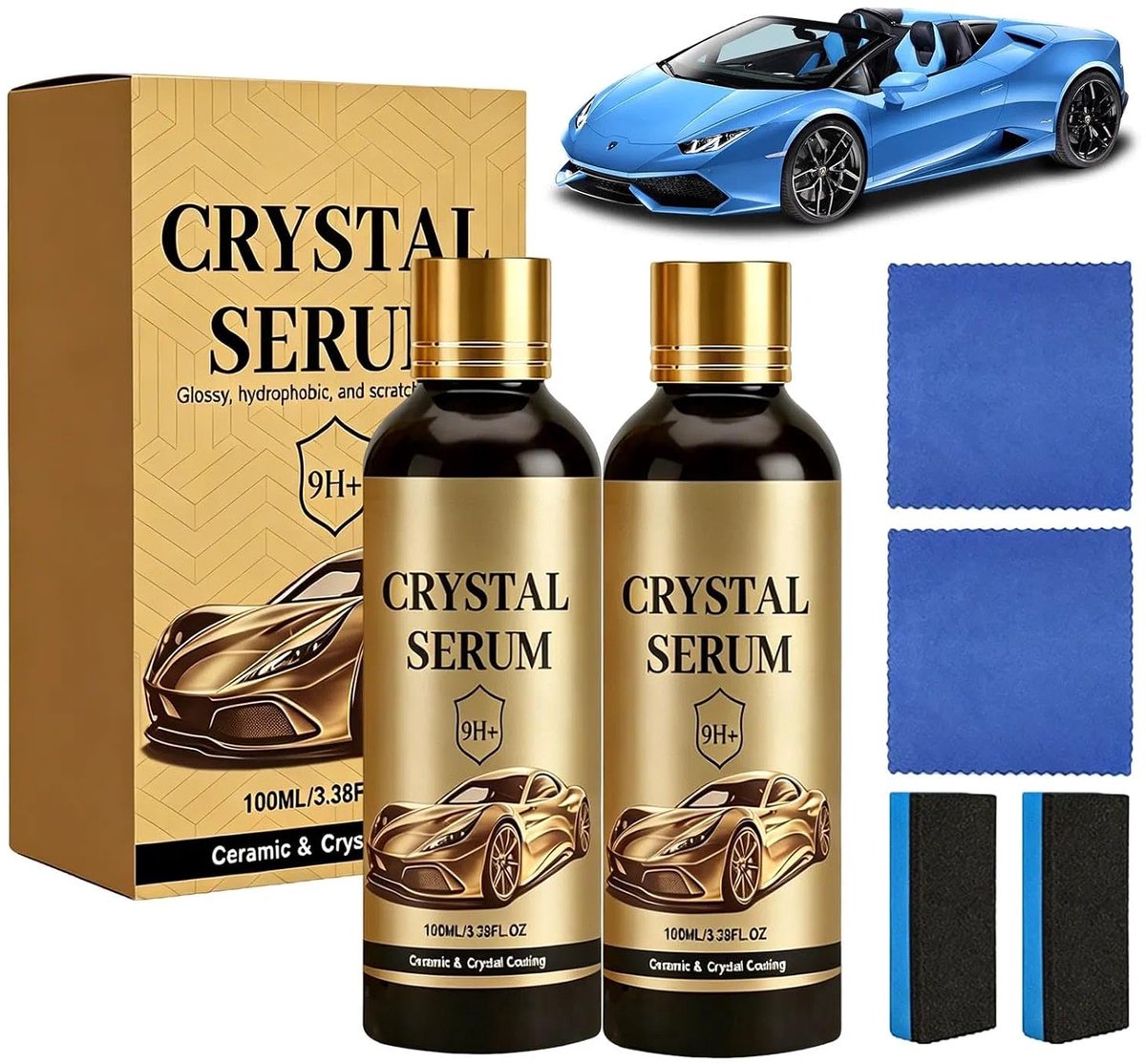 Kristalserum voor auto's 2 stuks - 100 ml - geavanceerde grafeenkeramische coating - ShopVlot