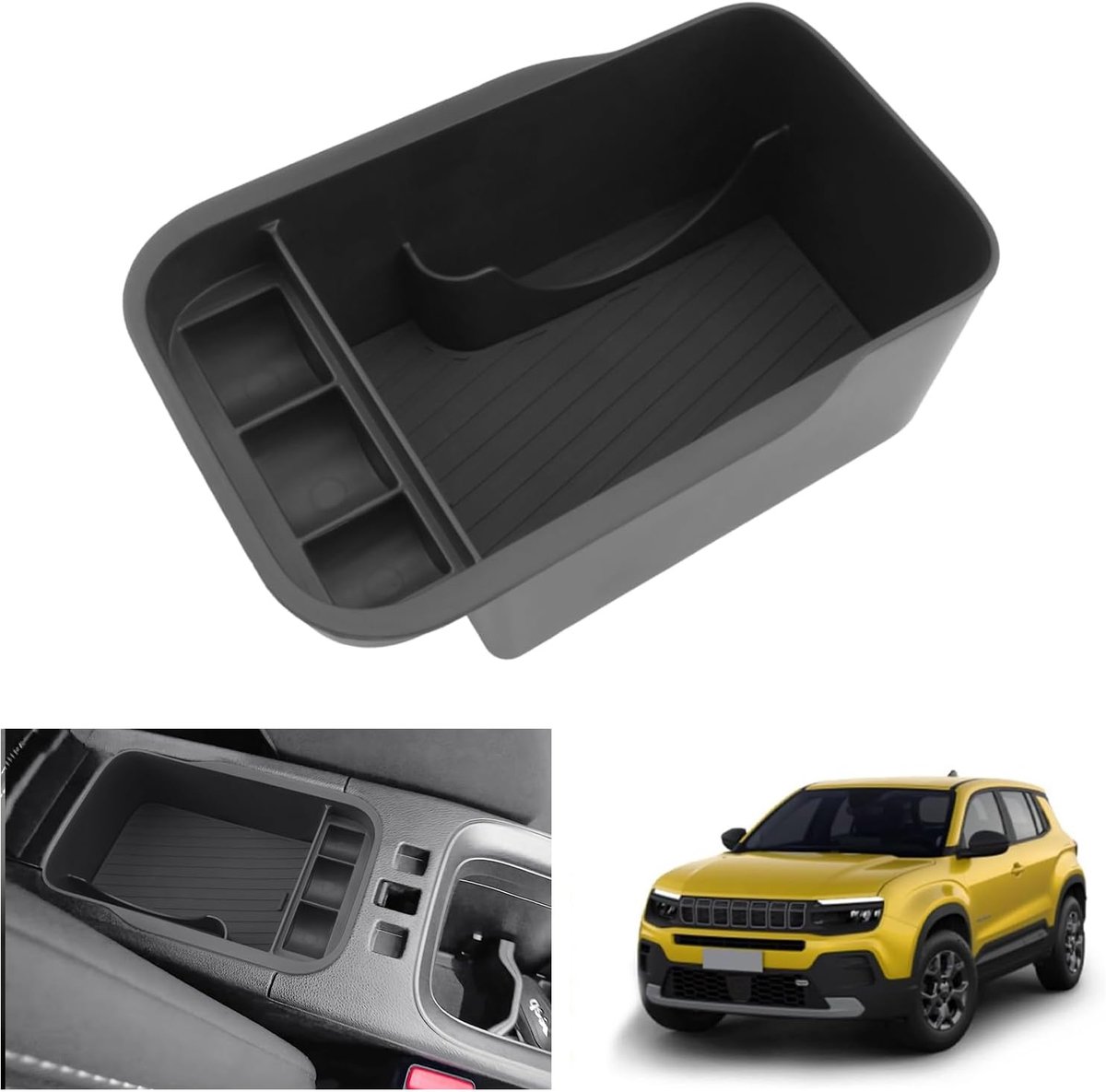 Center Console Opbergbox Jeep Avenger 2023-2026 - ABS Kunststof - Extra Opbergruimte - Organiseer je Spullen - ShopVlot