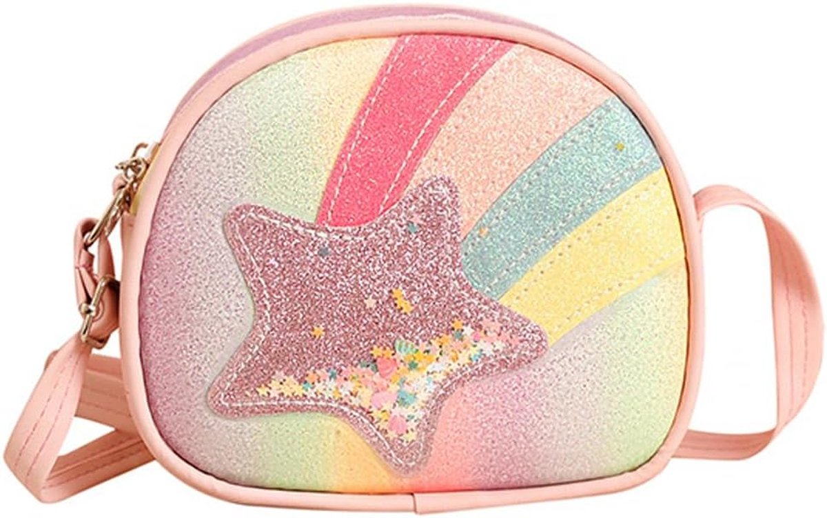 Girls Handbag Rainbow Meteor Shoulder Bag Kids Handbags Colorful Star Handbag Crossbody Shoulder Bag Kids Purse - ShopVlot