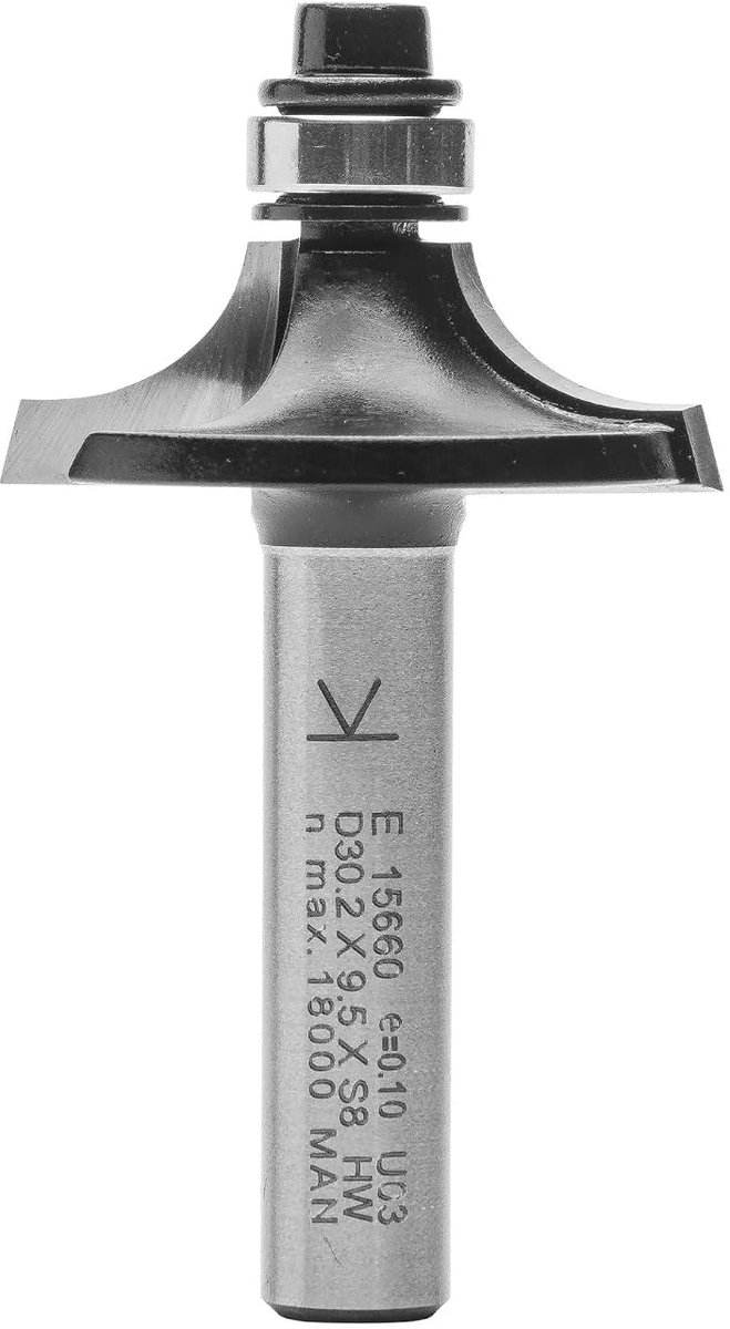 ENT 15660 Elipsform milling cutter, Carbide metal, Shank diameter (S) 8 mm, Fremameter (D) 30.2 mm, NL1 10.5 mm, NL2 - ShopVlot