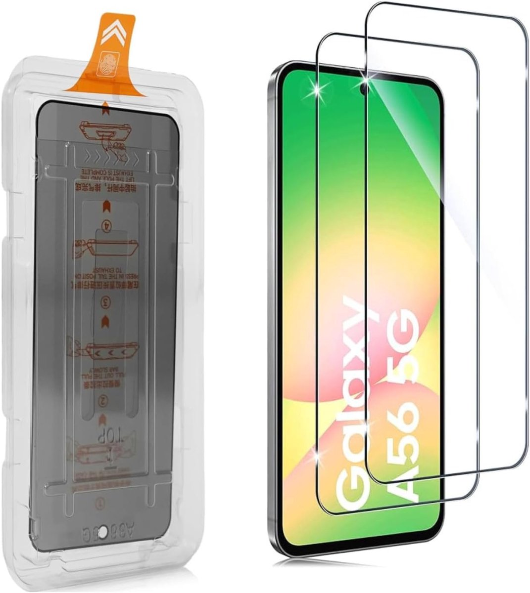 screen protector voor Samsung Galaxy A56 5G, 2 stuks krasbestendige displaybeschermfolie, HD helder, zonder - ShopVlot