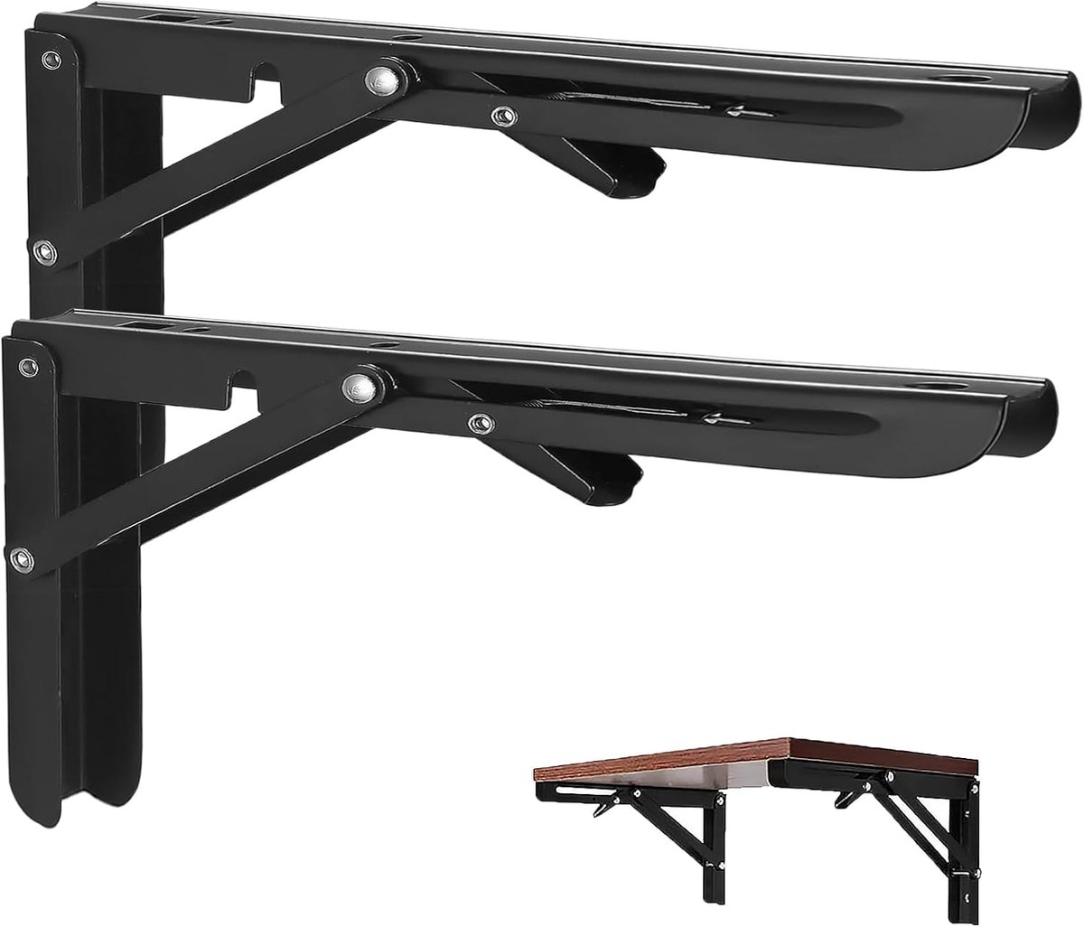Folding Console, 450 mm, Pack of 2 Folding Console, Heavy Load, Stainless Steel Folding Table, Wall, Folding Shelf - ShopVlot