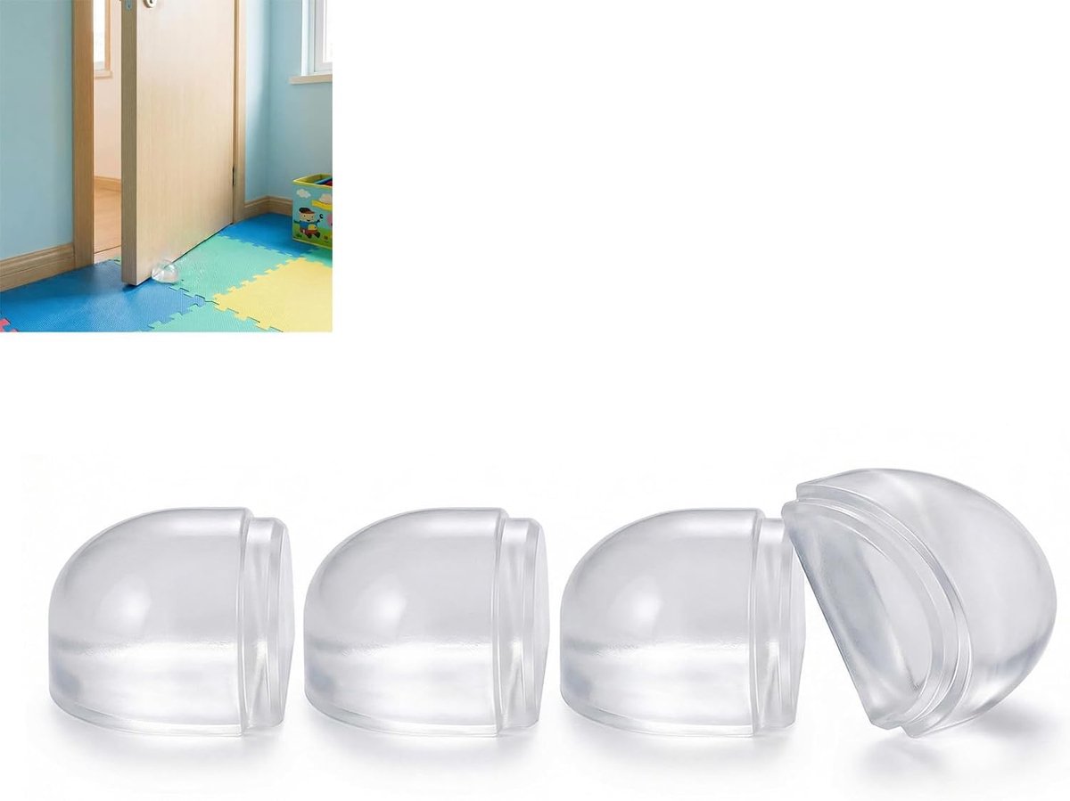 Deurstoppers zelfklevend 4 stuks - transparant - discreet ontwerp - voorkomt schade aan muren en meubels - ShopVlot