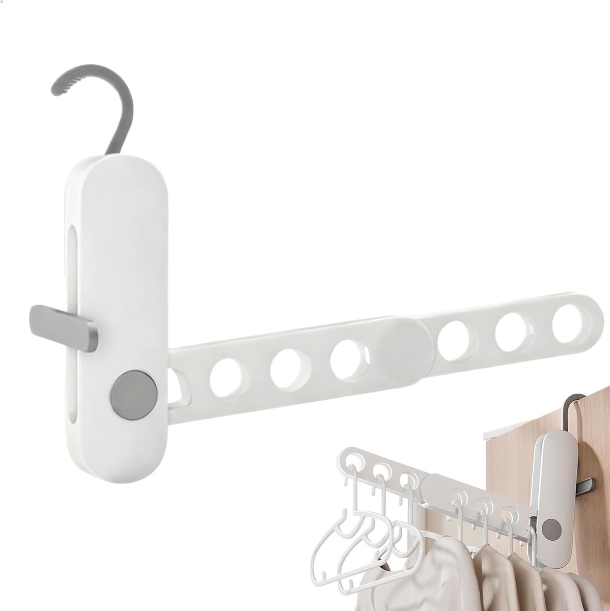 Droogrek muur - uitklapbaar met 7 haken - ideaal voor kleine ruimtes - houdt je huis opgeruimd - ShopVlot