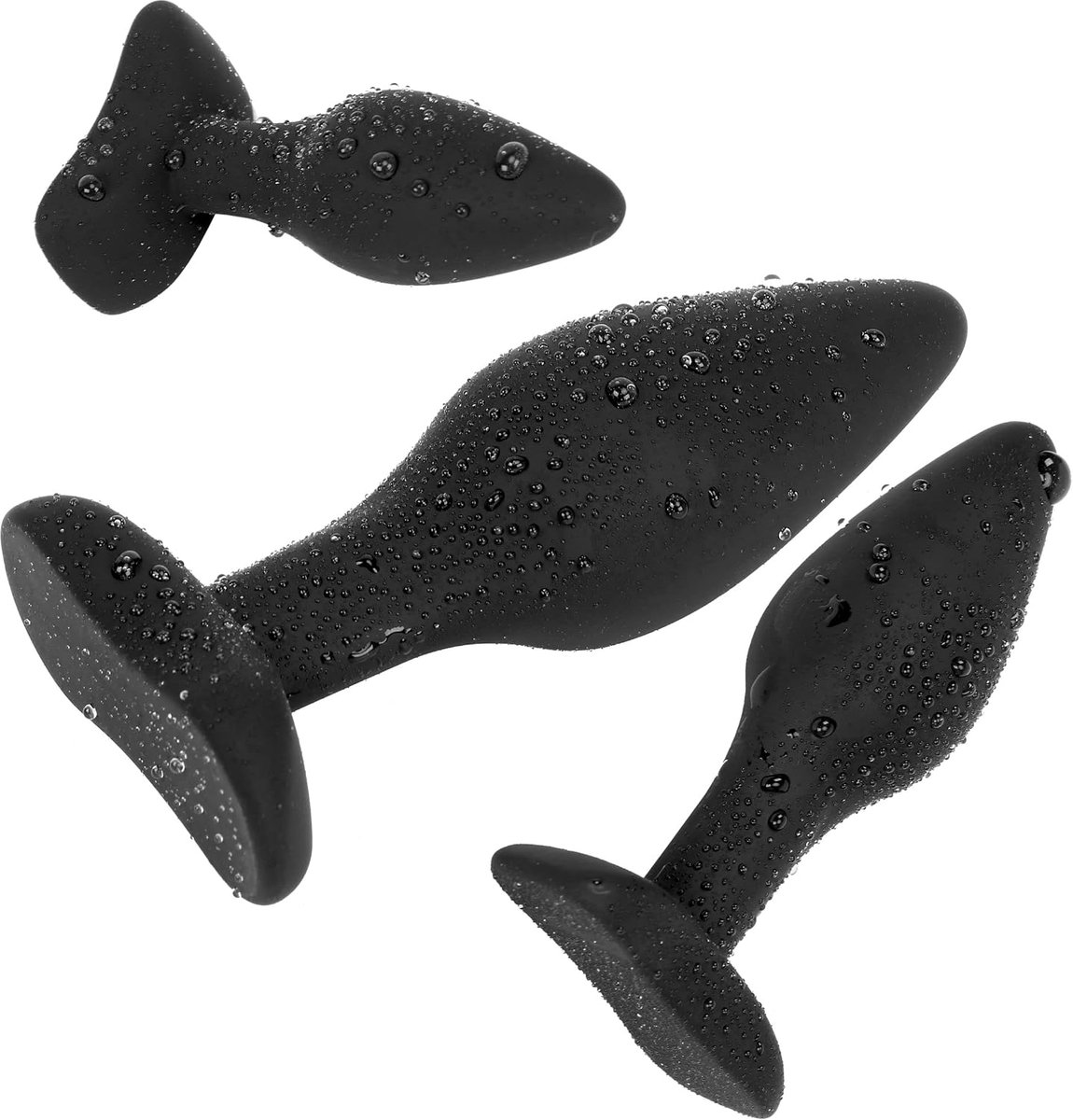 Buttplug set - 3 maten Ø 30, Ø 40, Ø 45mm - siliconen - G-spot stimulatie voor hem en haar - ShopVlot