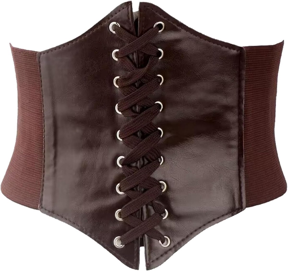 Corset voor dames - onderbust, bruin leer - Viking kleding - perfect voor Halloween - ShopVlot