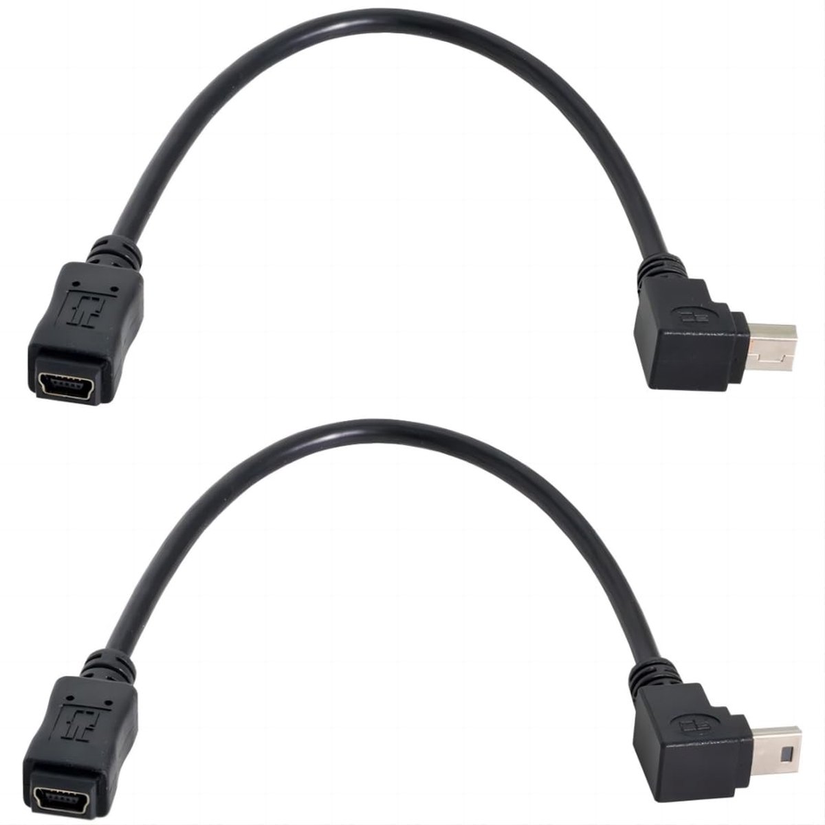 USB verlengkabel 90 graden - mini 5 pin - 0.2m - ideale oplossing voor beperkte ruimte - ShopVlot