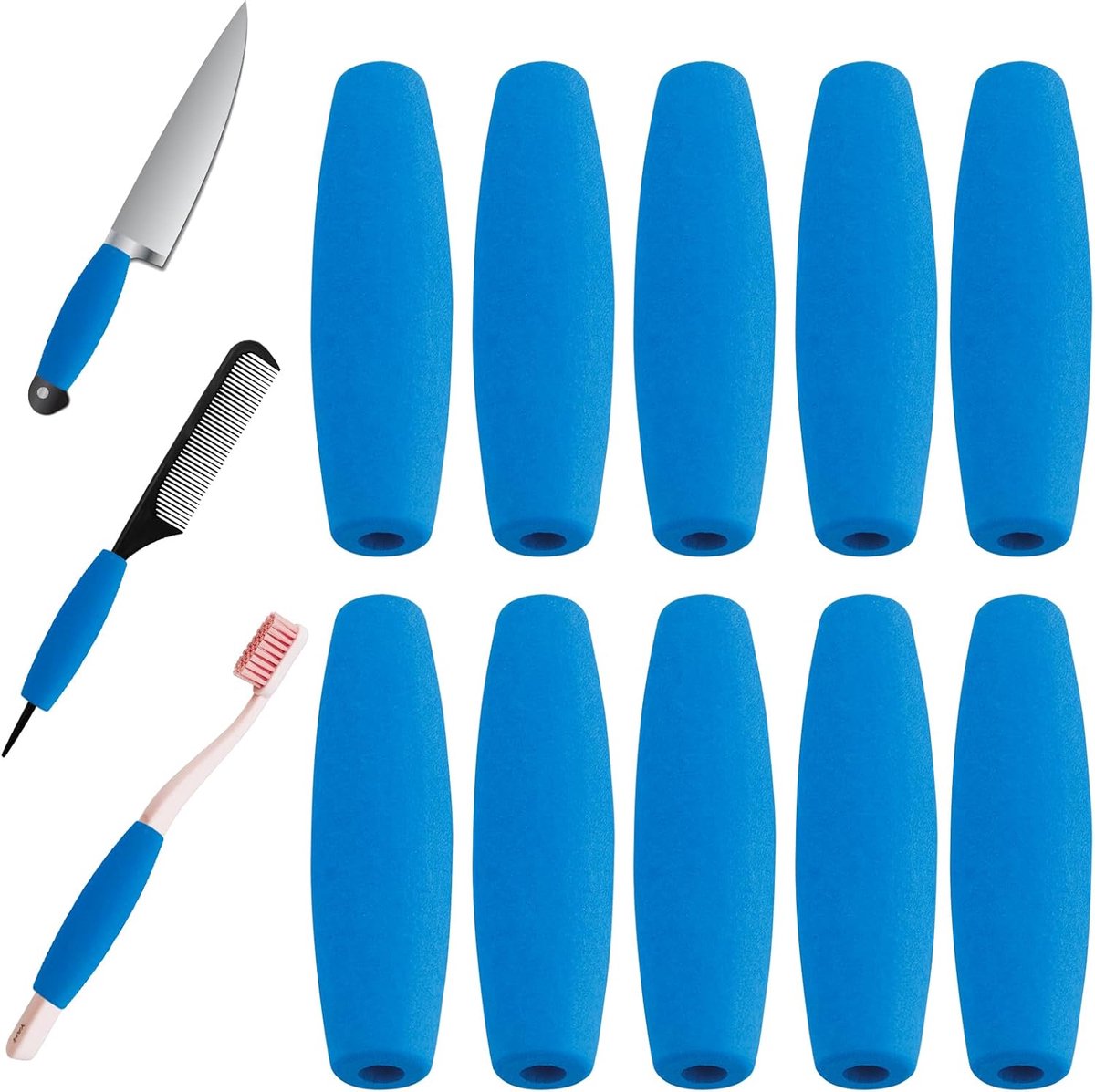 Schuimrubberen gripslangen 10 stuks - ergonomisch ontwerp - voor betere grip - ideaal voor senioren - ShopVlot