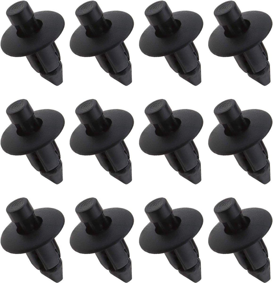 Bumper clips 7mm - plastic push-type rivets - zwart - ideaal voor bevestiging - ShopVlot