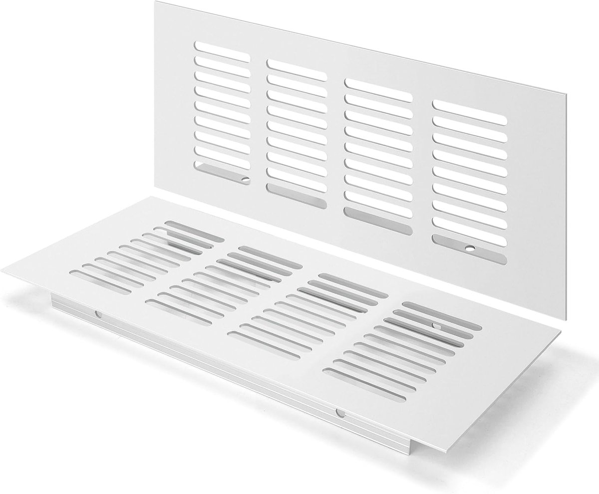 Ventilatierooster 200 x 80 mm - aluminium - corrosiebestendig - ideaal voor meubels - ShopVlot