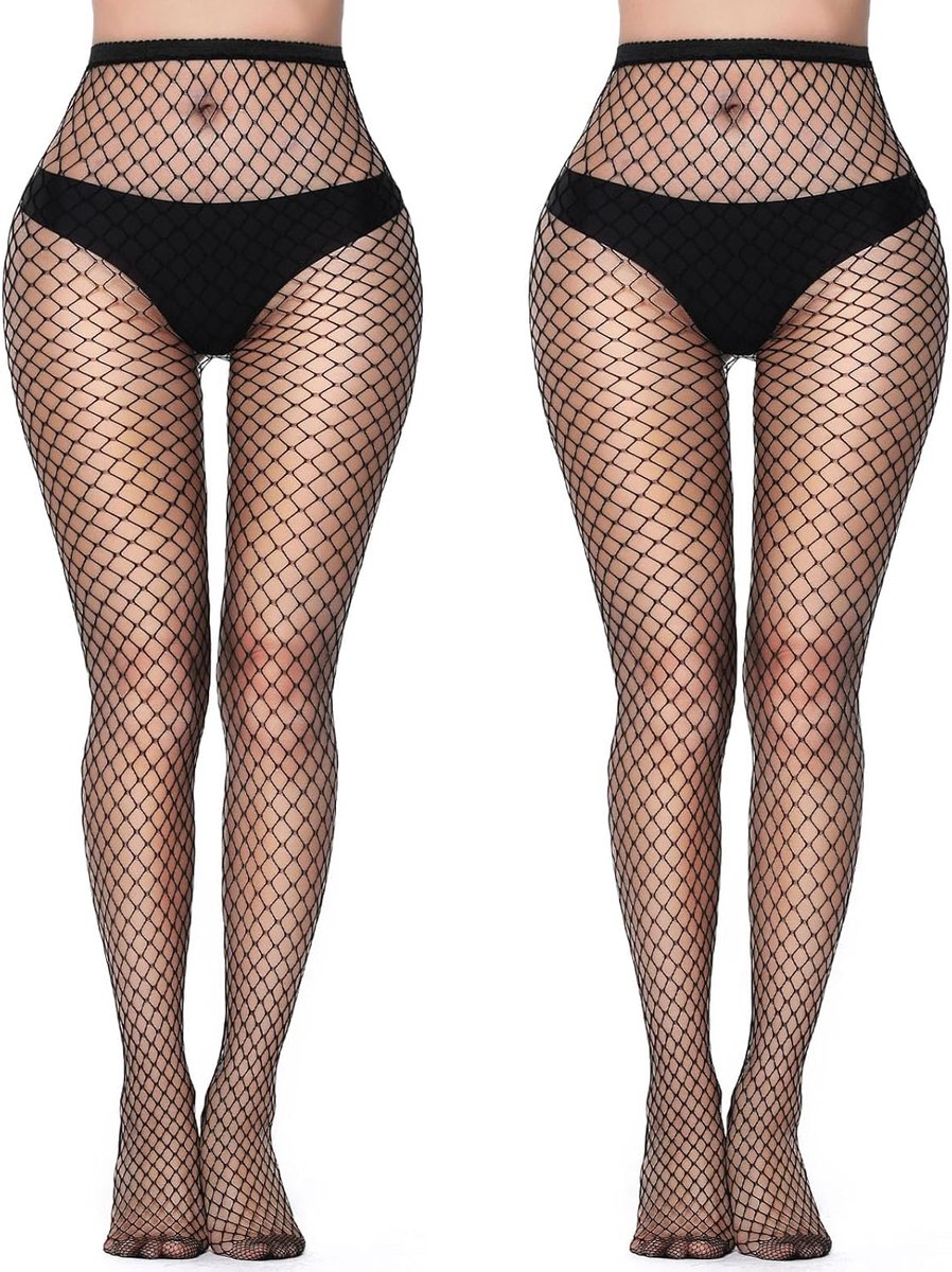 Visnetkousen zwart - Hoge taille - Elastische stof - Verleidelijk accent voor elke outfit - ShopVlot