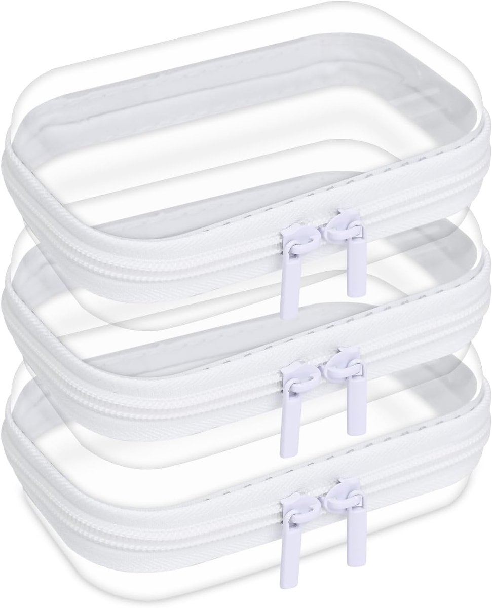 Toilettasje set van 3 - Rigid transparant - Waterdicht - Organiseer je spullen - ShopVlot