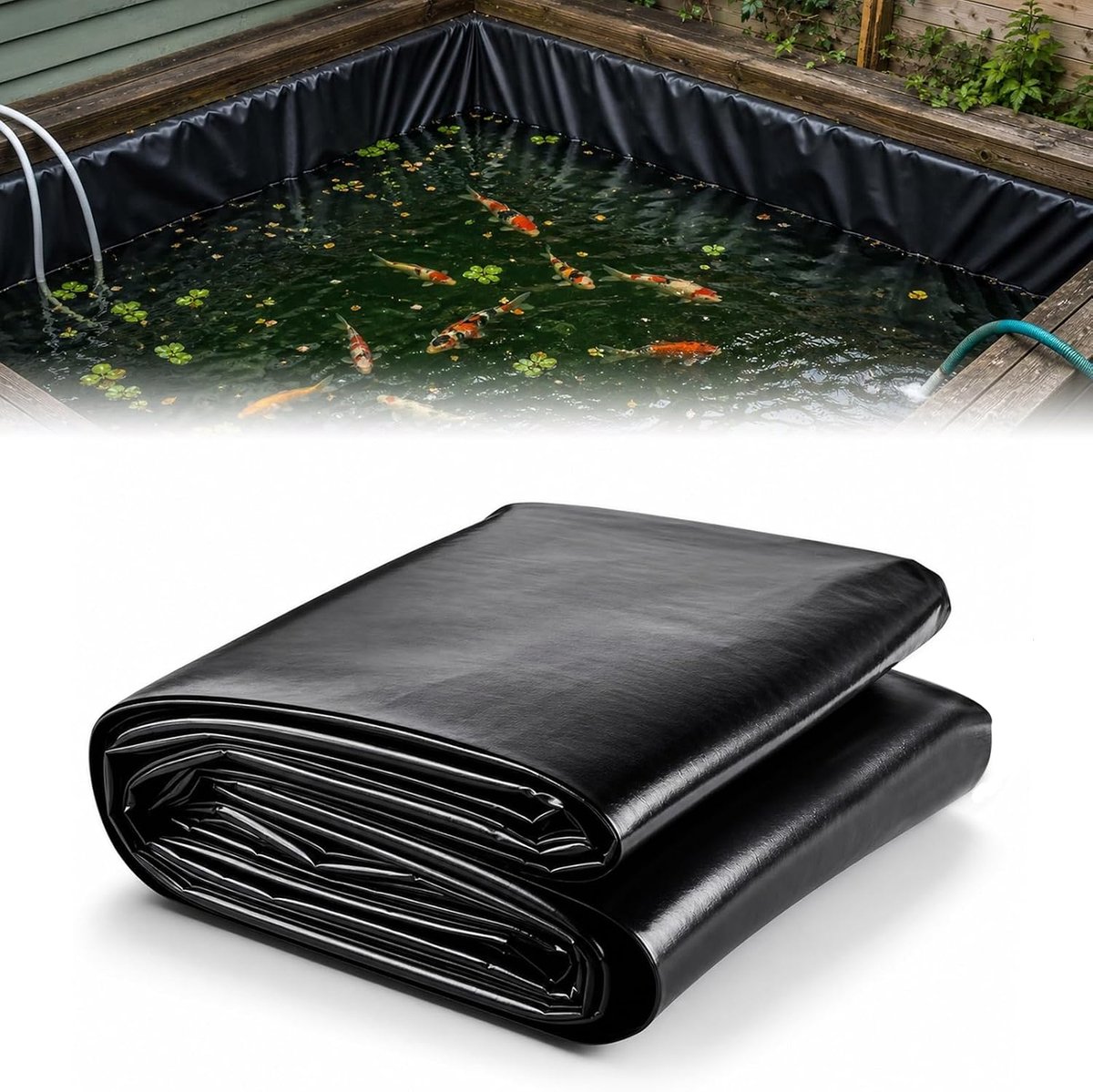 Vijverfolie 2 x 3 m - HDPE - zwart - scheurvast en UV-bestendig - ShopVlot