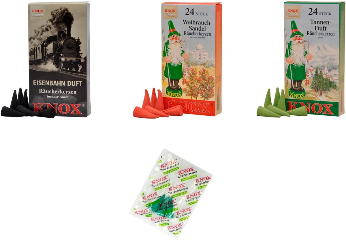 KNOX Smoke candles - set of 3 train journey - fragrances: railways, sandel, pine tree - ShopVlot