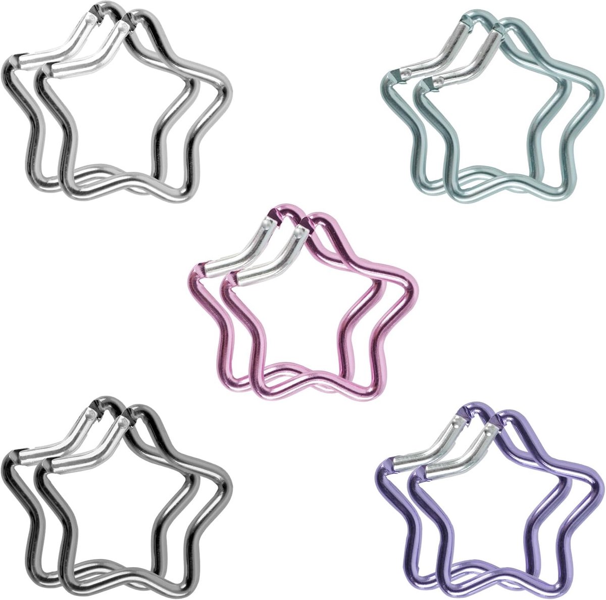10 stuks ster karabijnhaak sleutelhanger sterren titanium karabijnhaak sleutelhanger voor wandelen camping - ShopVlot