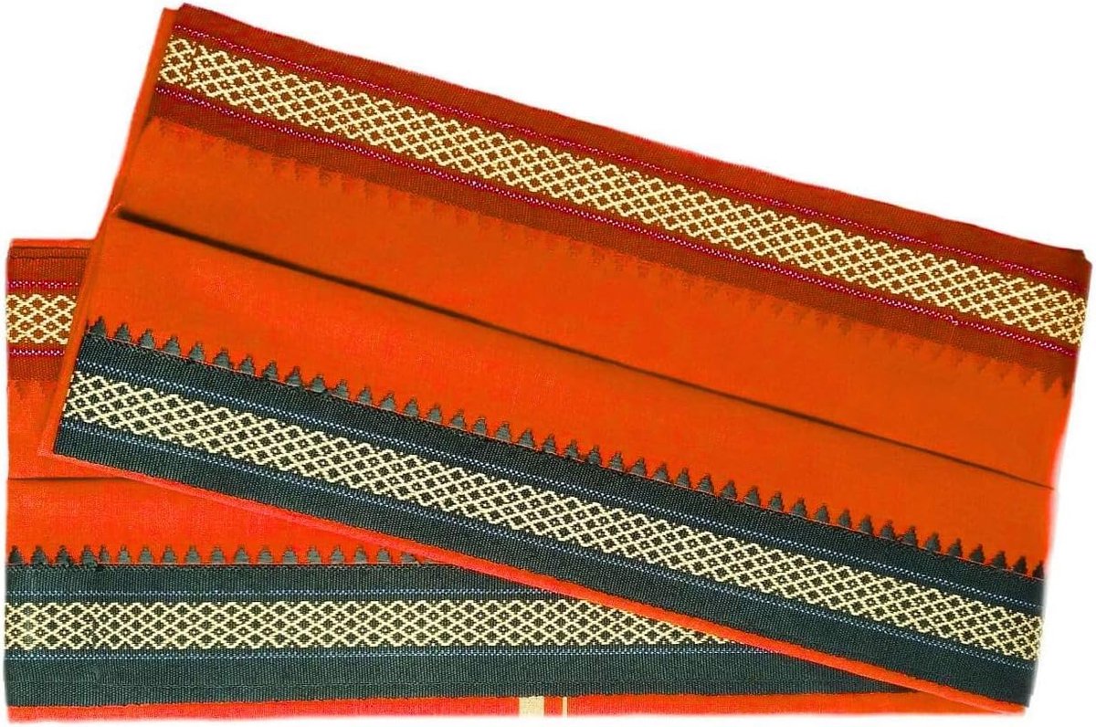 Cotton for Pooja Angvastram/Gamcha/Shawl/Melmundu/Uthareeyam/for Men Used During Indian Traditional Festival Temple - ShopVlot