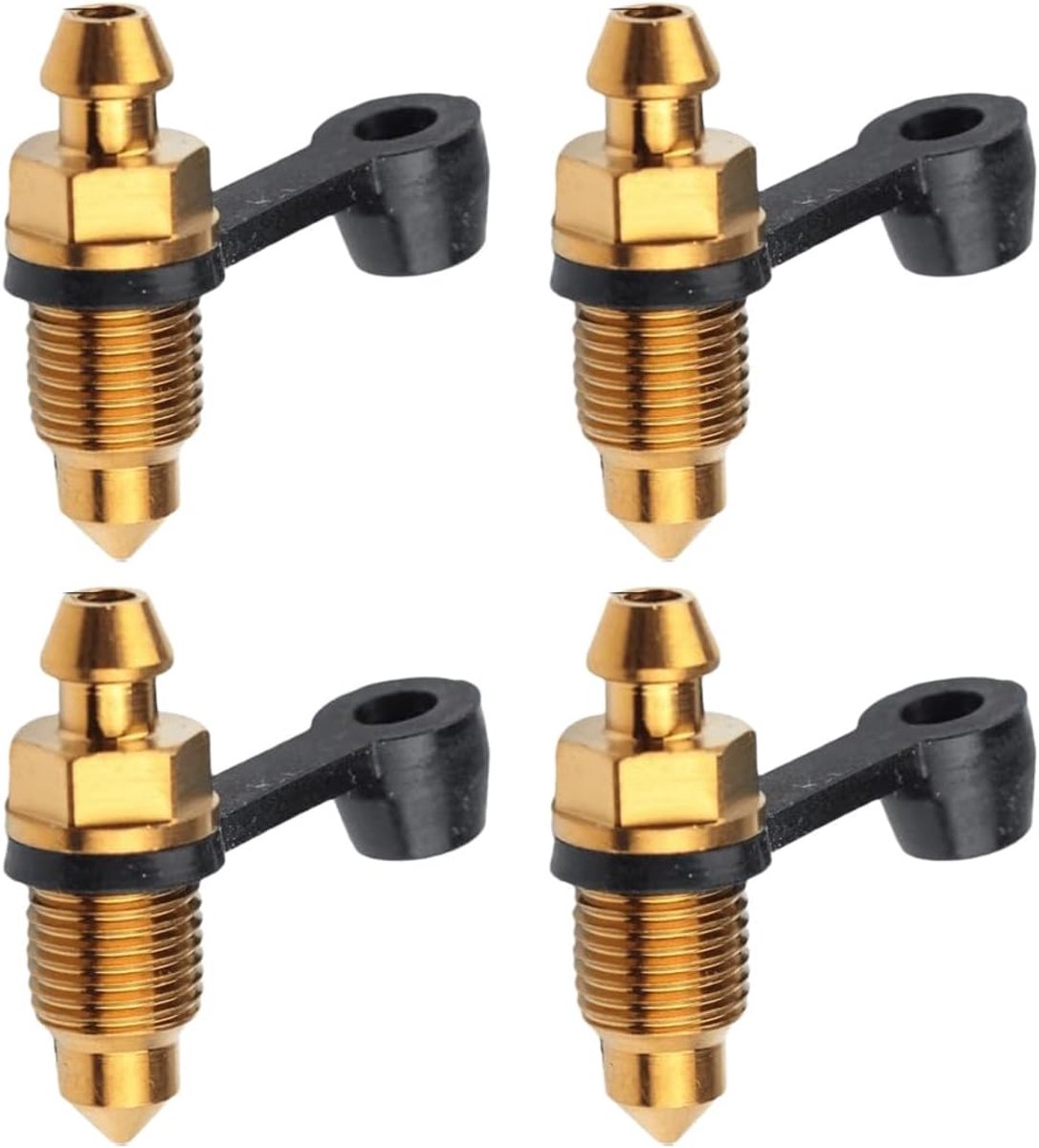 Motorcycle Bleed Screw 4 Pieces M10x1mm Nipple Bleed Screw with Dust Cover for Disc Brake Caliper Screws Motorcycles - ShopVlot