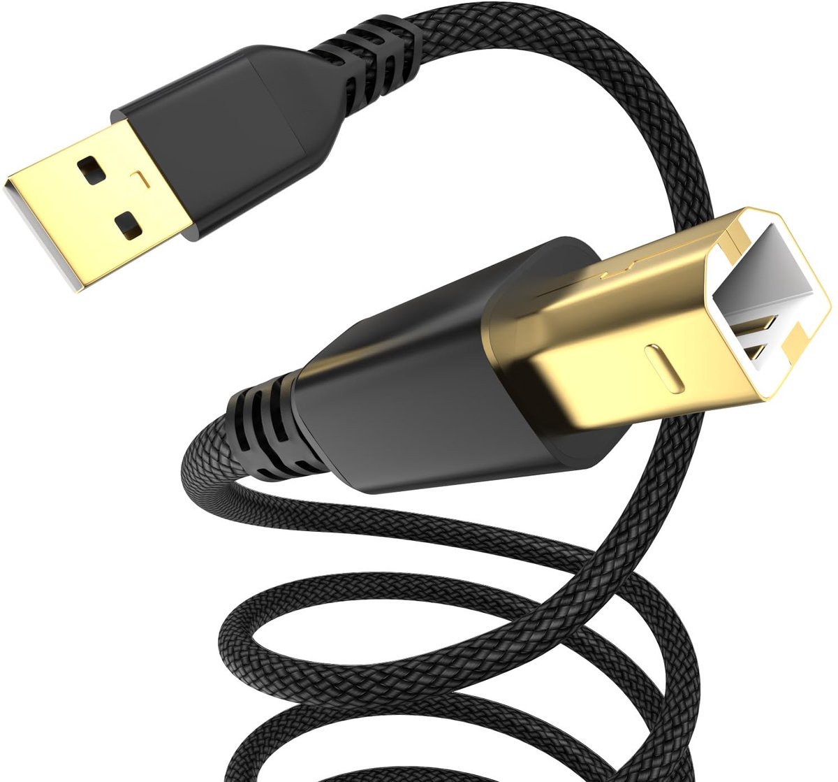 US Printer Cable2.0 Black Braid 3m 1Pack - ShopVlot