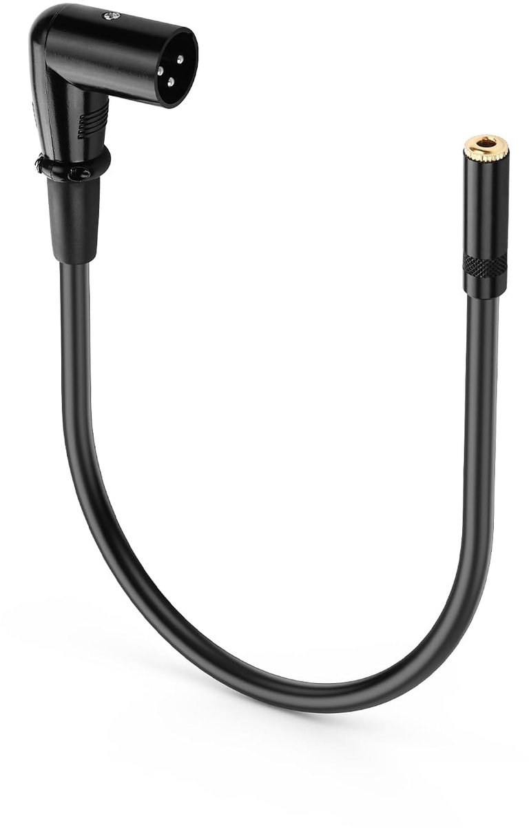 90 Degree XLR to 1/8 Stereo Audio Cable, Right Angle XLR Male to 3.5mm TRS Female Adapter Cable for Amplifier Mixer - ShopVlot