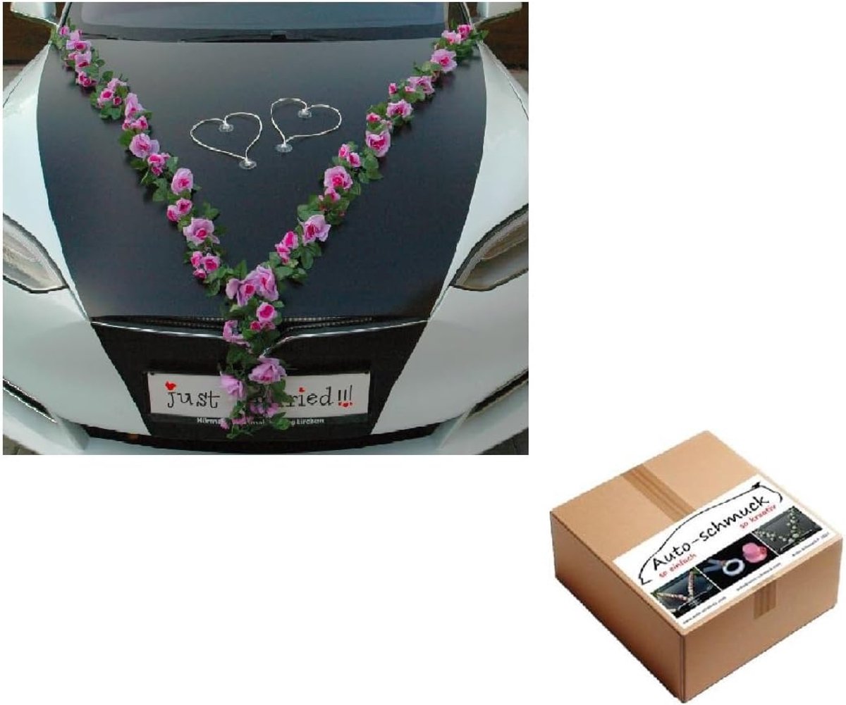 VIP Garland 30 Azaleas, 30 Roses, 18 Extra Strong Suction Cups, 2x180cm, Garland, 4 Door Handle Decorations, 2 Rattan - ShopVlot