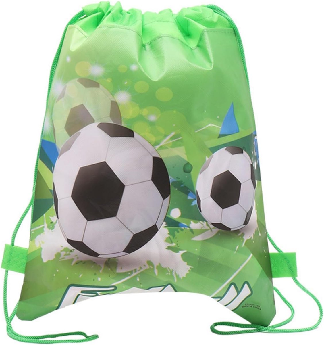 Voetbaltas Trekkoord - Feesttas Gymtas - Sportspullen Dragen - Met Klittenbandsluiting - 34 x 27 cm - Groen
