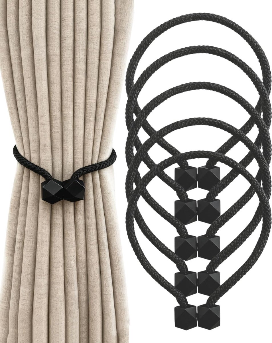 5 Packs Curtain Holders, Magnetic Curtain Holders, Curtain Ties, Curtains Loops, for Home, Office, Restaurant - ShopVlot