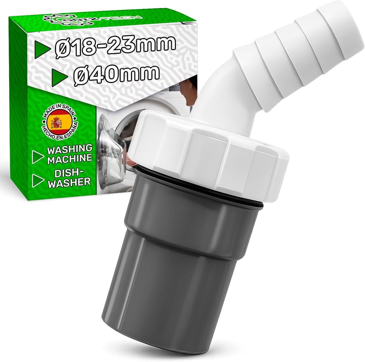 Adapter voor afvoergarnituur voor wasmachine met uitgang voor buis Ø 40 mm en eenvoudige ingang Ø18-23 mm, van - ShopVlot