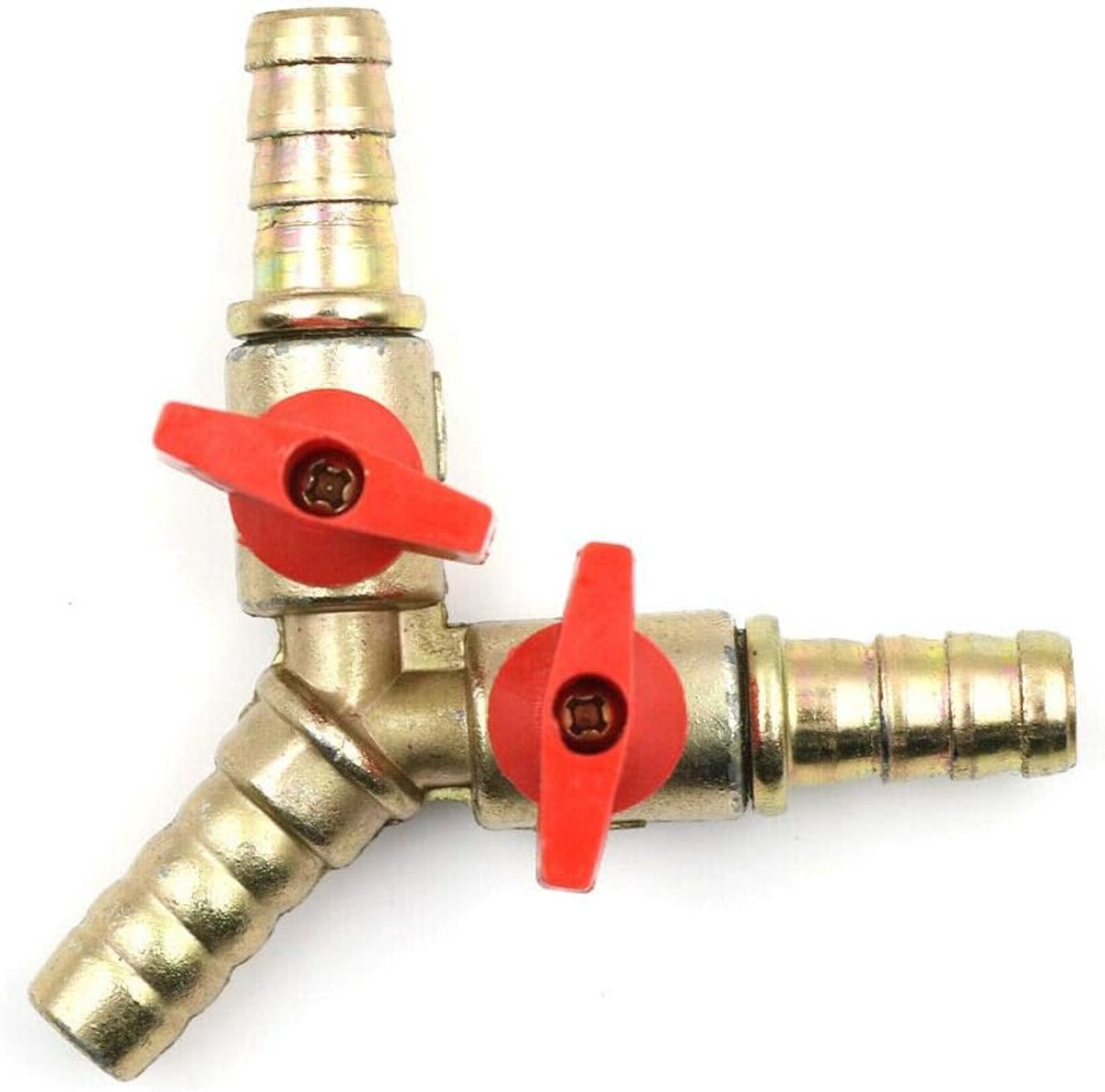 Brass Ball Valve, 10mm 3-Way Ball Valve Y Sealed Barbed Wire Hose Pipe Joiner Faucet Connector Adapter for Water Gas - ShopVlot