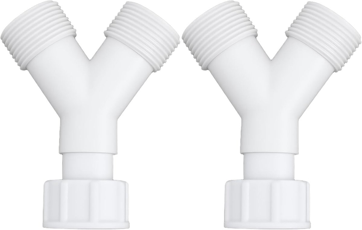 Y-stuk waterpijp splitter 3/4" - 2 stuks - geschikt voor wasmachine, droger, vaatwasser - verbeter uw wooncomfort - ShopVlot