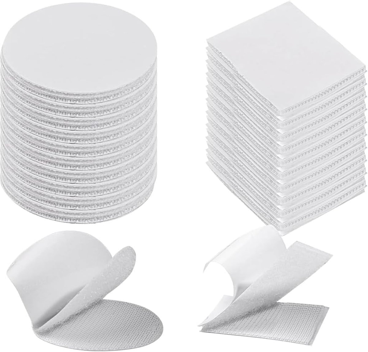 Zelfklevende tablets 20 stuks - vierkante en ronde vormen - extra sterke hechting - ideaal voor bevestigen zonder boren - ShopVlot