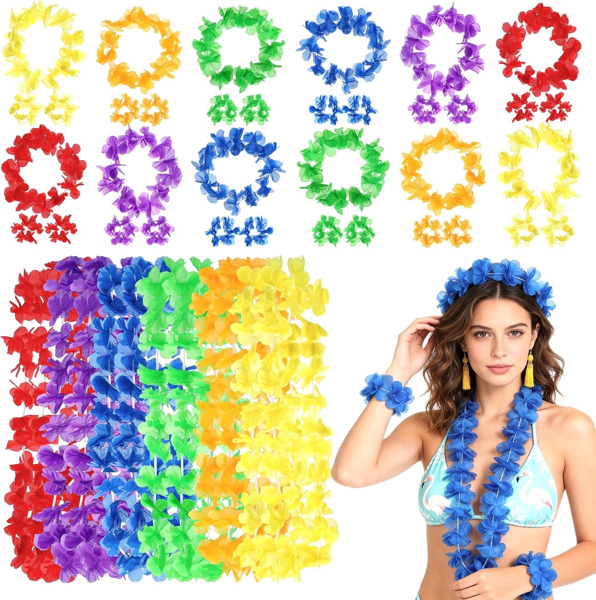 Hawaiiaanse Bloemenslingers 24 Stuks - Kunstbloemen - Tropische Feestdecoratie - Perfect voor Poolparty's - ShopVlot