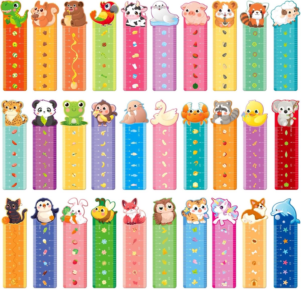 Boekenleggers dieren 30 stuks - kleurrijke papier bookmarks - schattige ontwerpen - leuk voor kinderen - ShopVlot