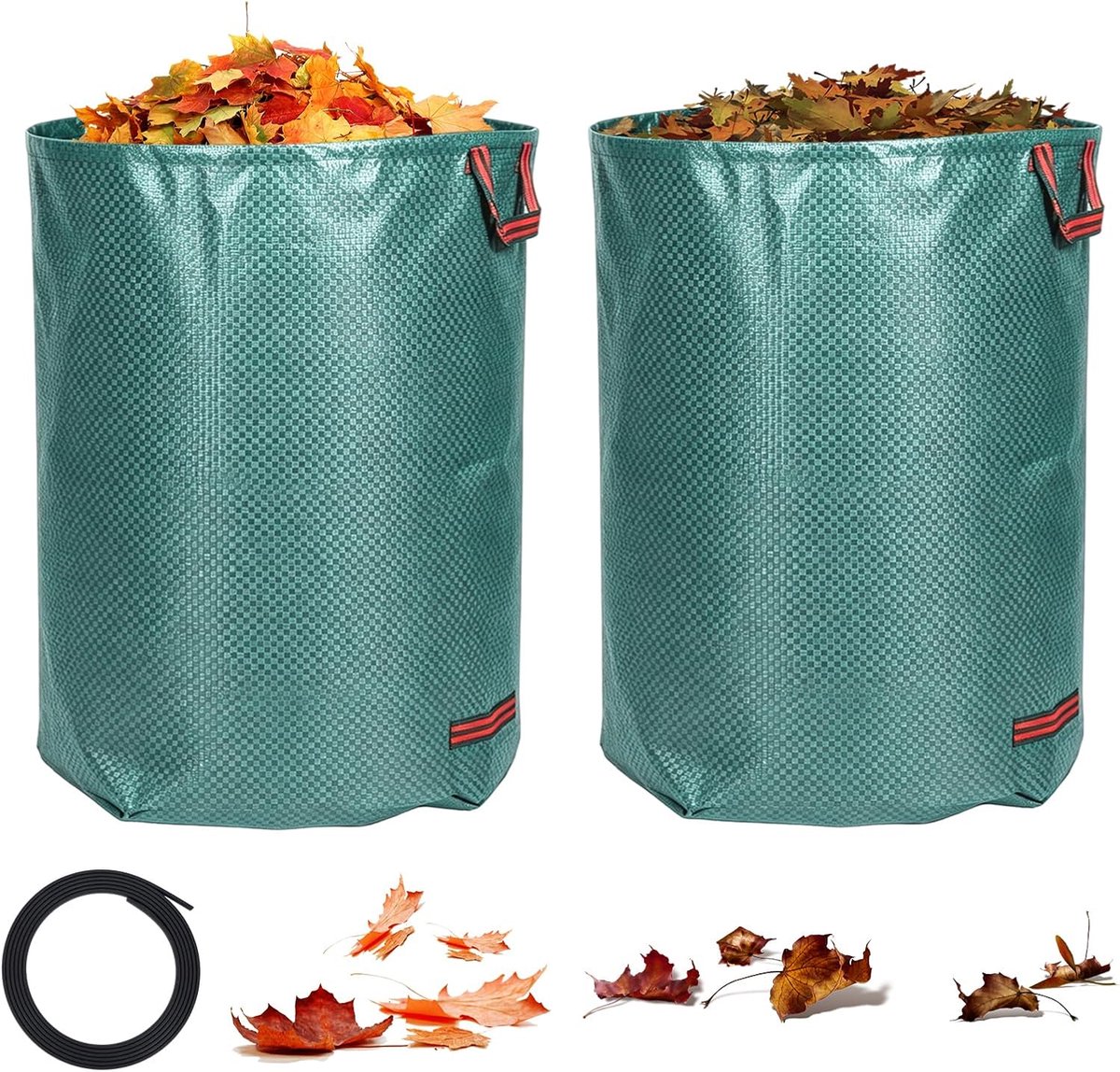Tuinzakken 2 x 500 liter - waterdicht en uv-bestendig - opvouwbaar met handgrepen - ideaal voor tuinafval - ShopVlot