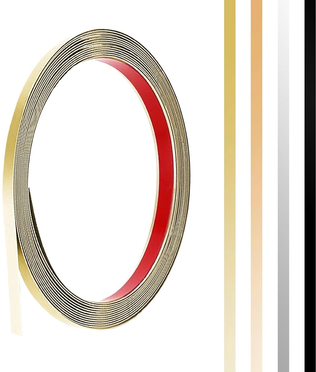 Metaal tape zelfklevend 6m - roestvrij staal - decoratieve strips - eenvoudig aan te brengen op muren - ShopVlot