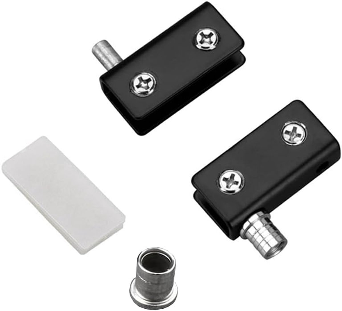 Glazen Deur Scharnier - Zwart RVS - Voor 5-8mm Dikte Glas - Eenvoudige Installatie - ShopVlot