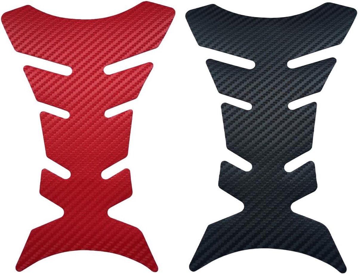 motorfiets visgraattankpads 2 stuks - carbon-look - slijtvaste pvc - tankbescherming voor motormodellen - ShopVlot