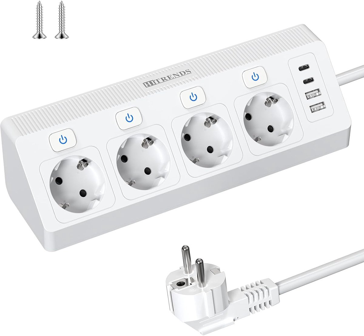 Tafelaansluiting 4-Weg - Met 2 USB C en 2 USB A - Inclusief overspanningsbeveiliging - Ideaal voor thuis - ShopVlot
