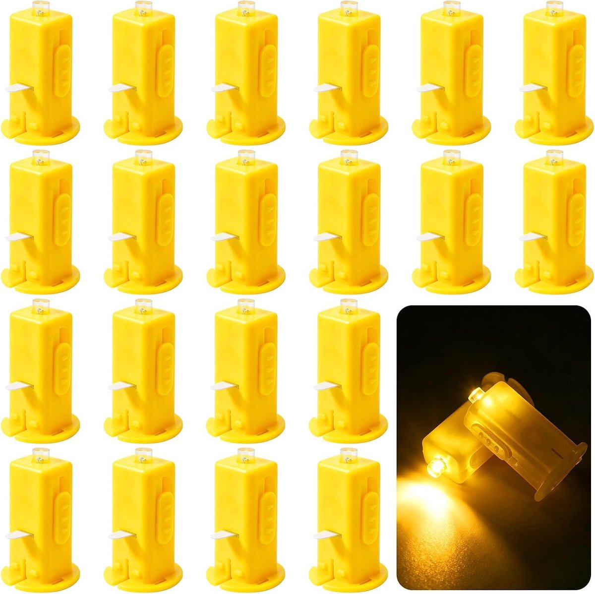 Set van 20 LED-theelichtjes - warm wit - op batterijen - ideaal voor feestdecoratie - ShopVlot
