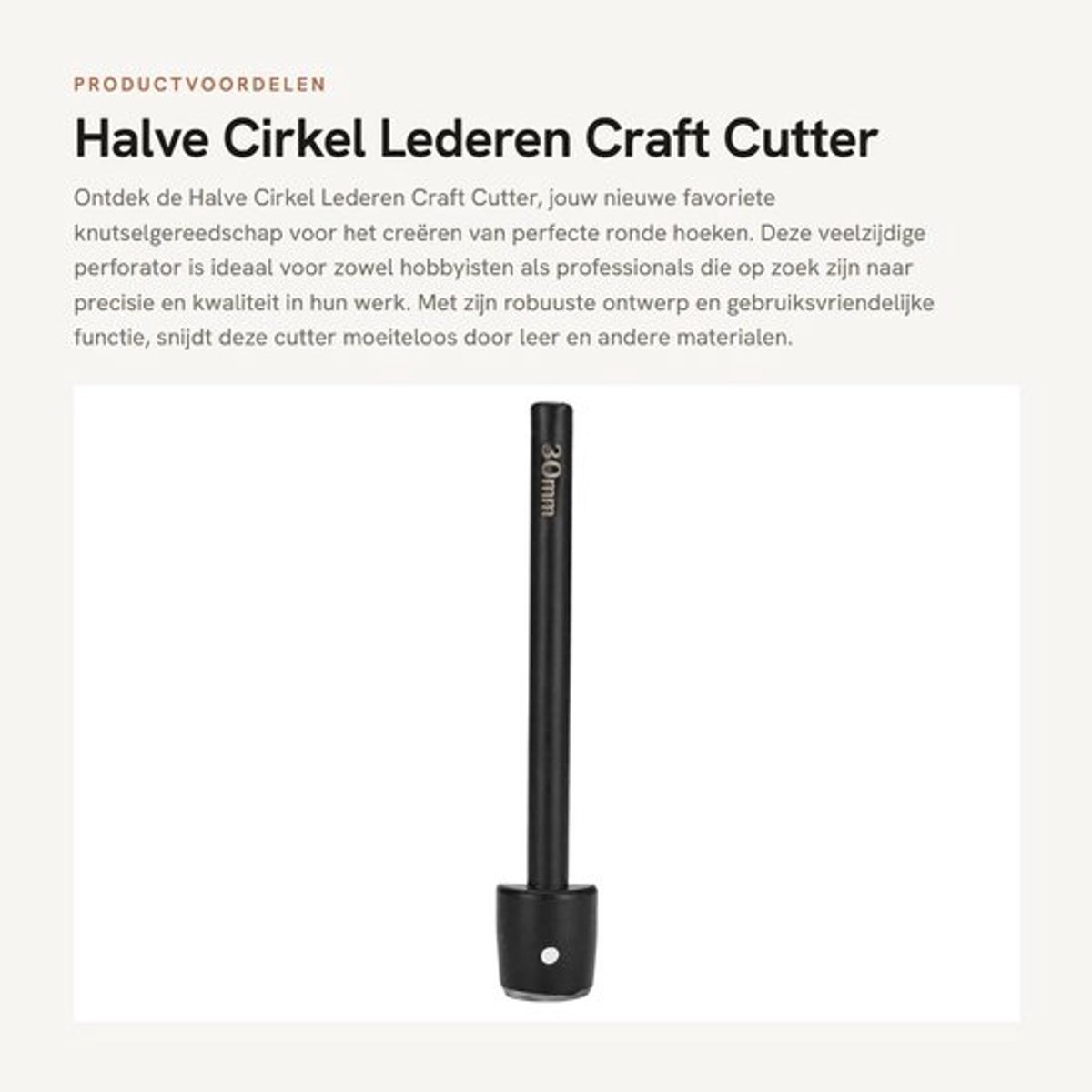 Perforator Halve Cirkel - Ovale Vorm - 7 Maten - Roestvrij Staal - Duurzaam - Geschikt voor Leer/Rubber/Karton - Hoekpons