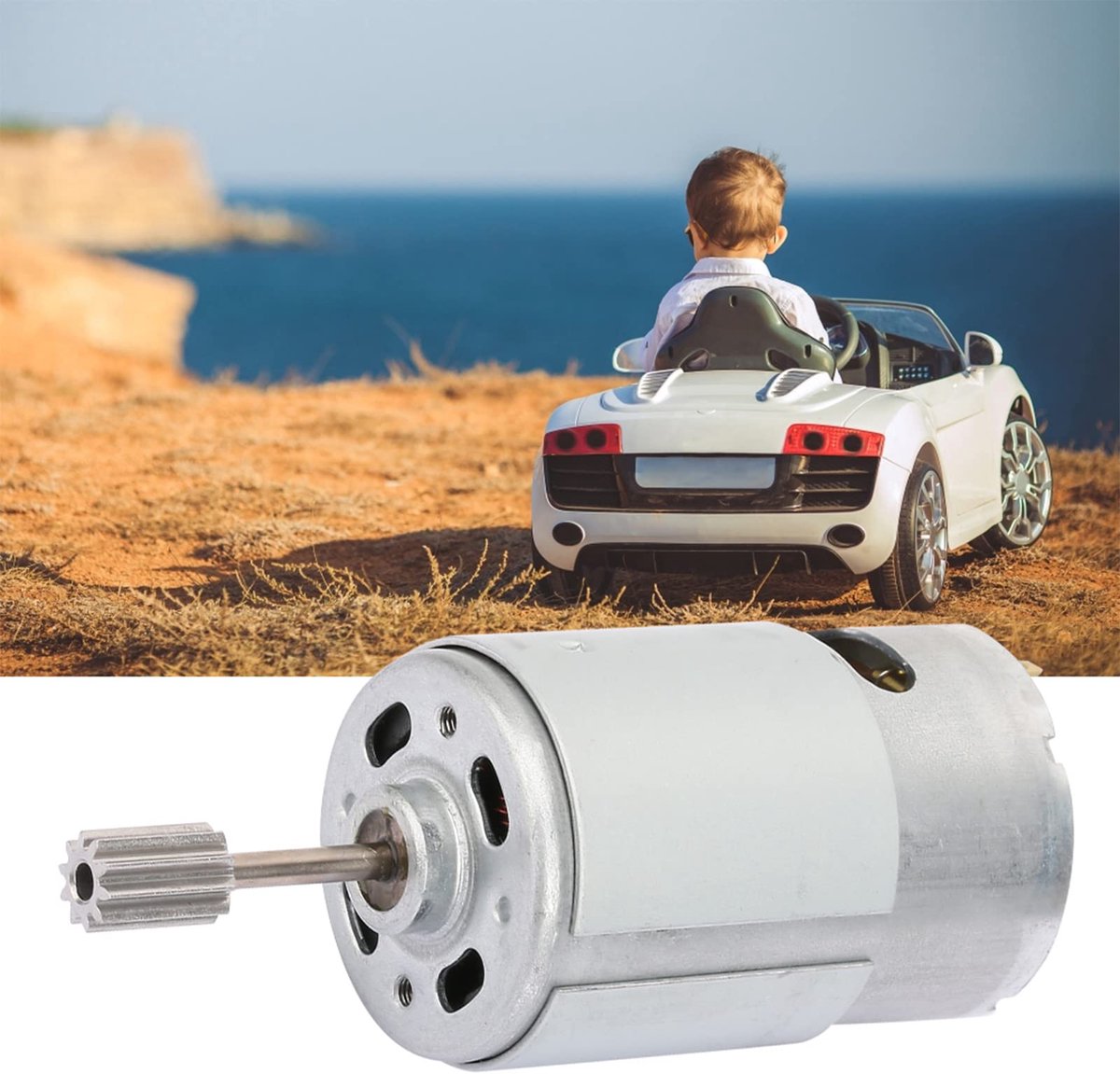 Micro motor 12 V high speed - RS550 motor voor speelgoedauto - met 2 tandkoppen - ideaal voor elektrische voertuigen - ShopVlot