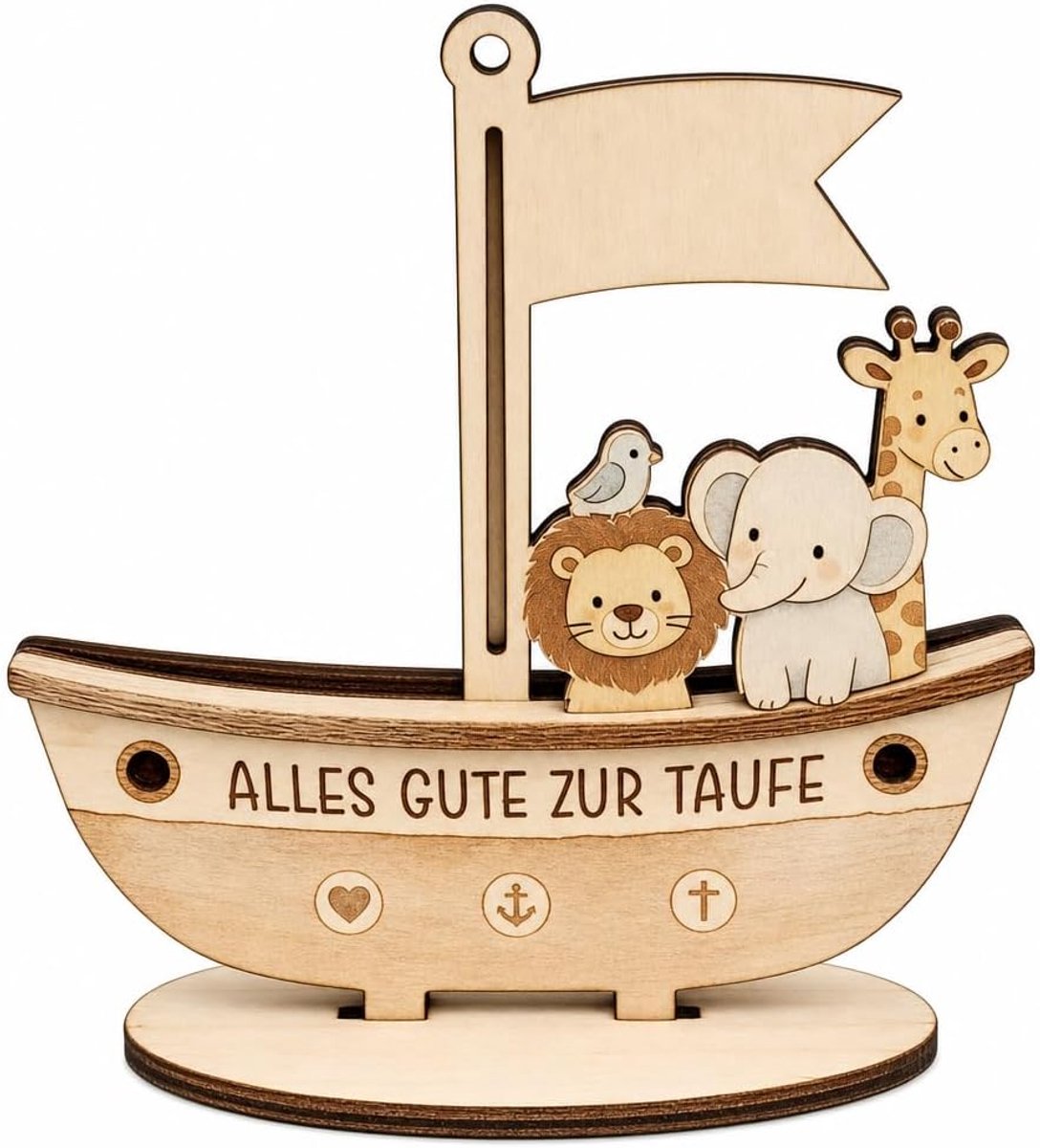 Doopcadeau houten boog - met led-lichtketting - beschermend en hoopvol - ideaal voor doopmoment - ShopVlot