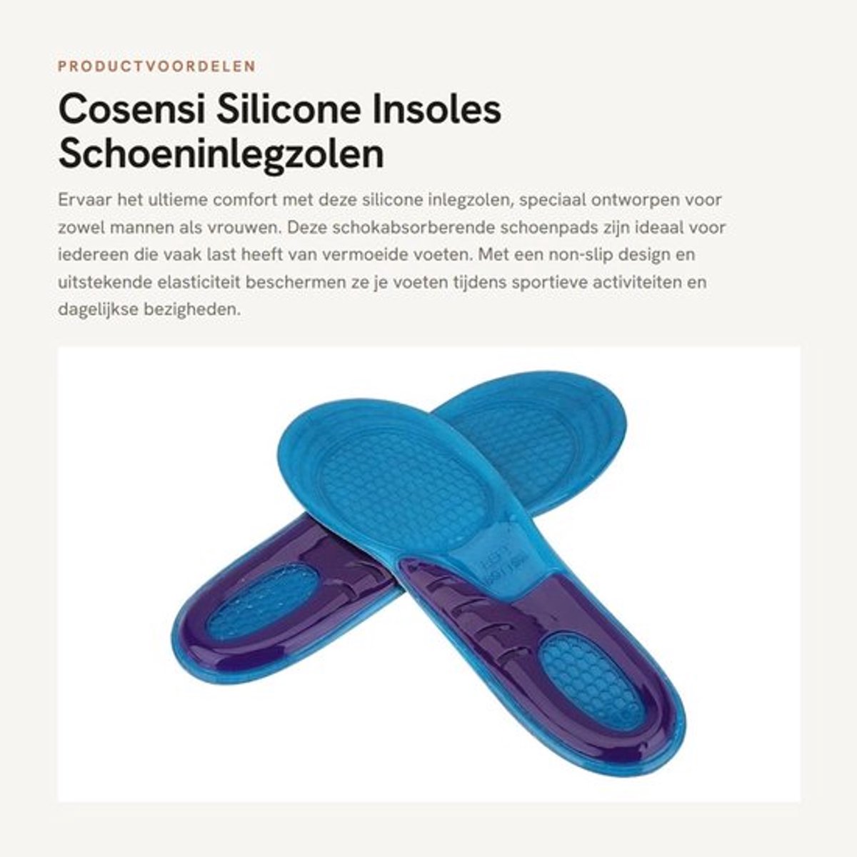 Inlegzolen Schokabsorberend - Inlegzolen Hielspoor - Inlegzolen Antislip - Inlegzolen Sport - Inlegzolen Dames/Heren - Uitstekende Demping - Schoeninlegzolen